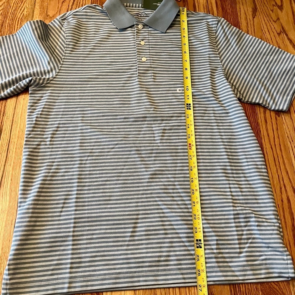 Eddie Bauer NWT Gray Polo Shirt Classic Striped Design - Picture 7 of 9